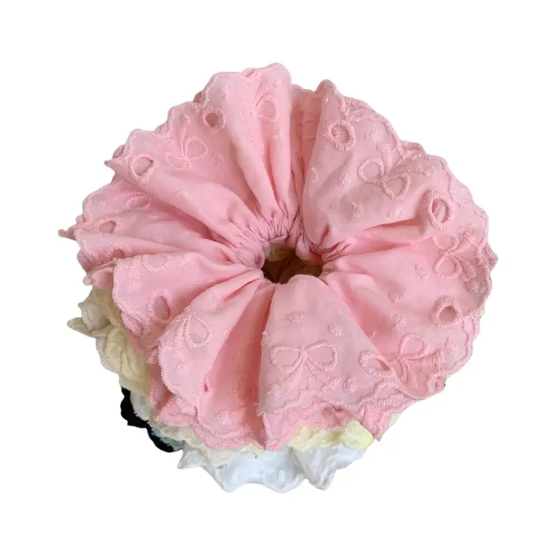 652F Lace Hair Rope Hair Bun Scrunchies Elastic Hair Rope Big Hair Scrunchy Heavy Duty HairBands Female Accessories