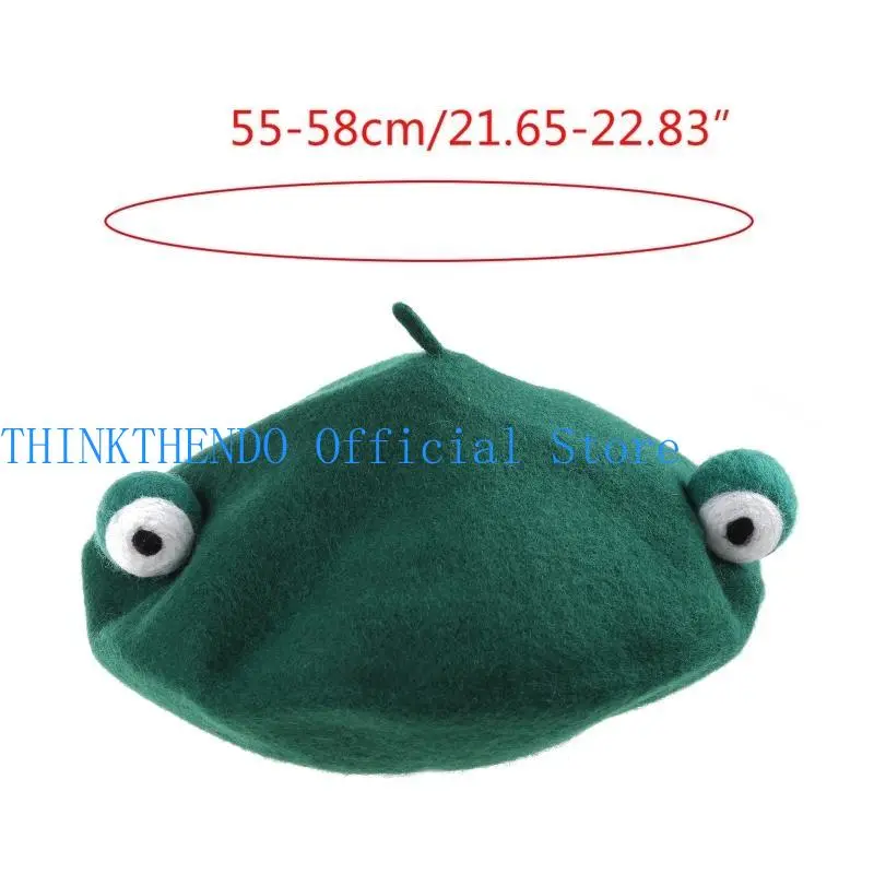 652F Faux Wool Women Berets Winter Hat Vintage French Solid Color Painter for Eyes Autumn Street Octagonal
