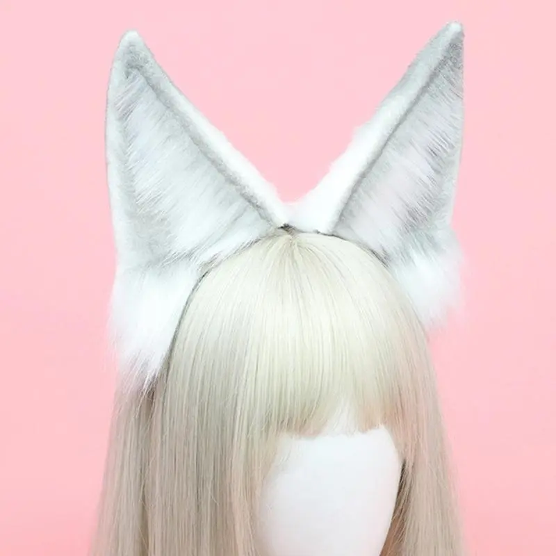 652F Fashion Foxes Ear Hairband Adjustable Cosplay Accessory Multipurpose Costume Headpiece For Parties And Daily Wear