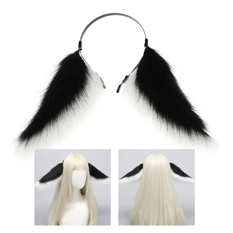 652F Anime Headband for Party Japanese Lop Ear Hairhoop Teens Halloween Theme Party Hairband Masquerades Costume Accessories