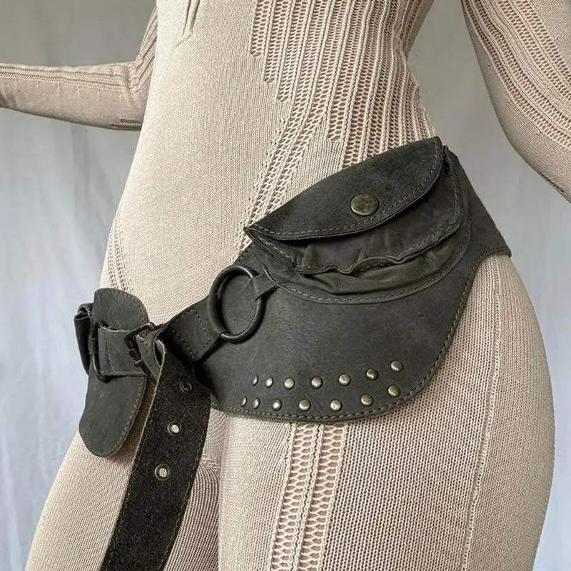652F 2000s Corset Belt Women Decorative Belt for Pants Dress Rivet Studded Cincher Belt Fashion Fanny Belt for Everyday Use