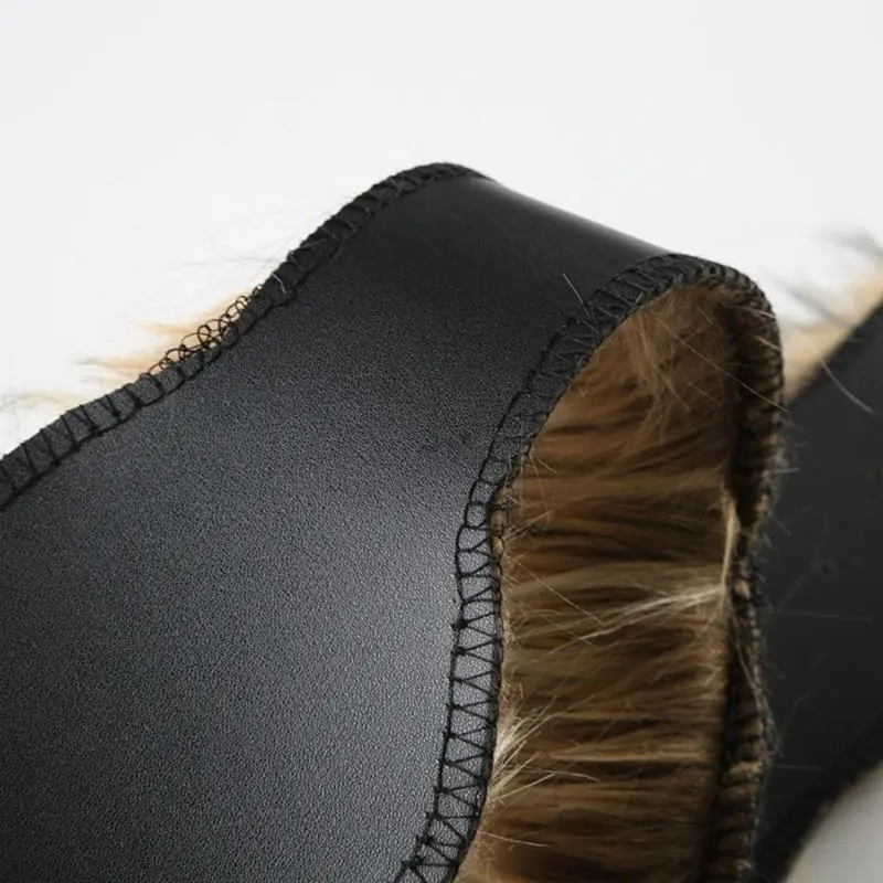 652F Women's Fashion Belt PU Leather Hot Girls Waist Band Feature Metal Buckle and Furry Detail for Casual Party Wear