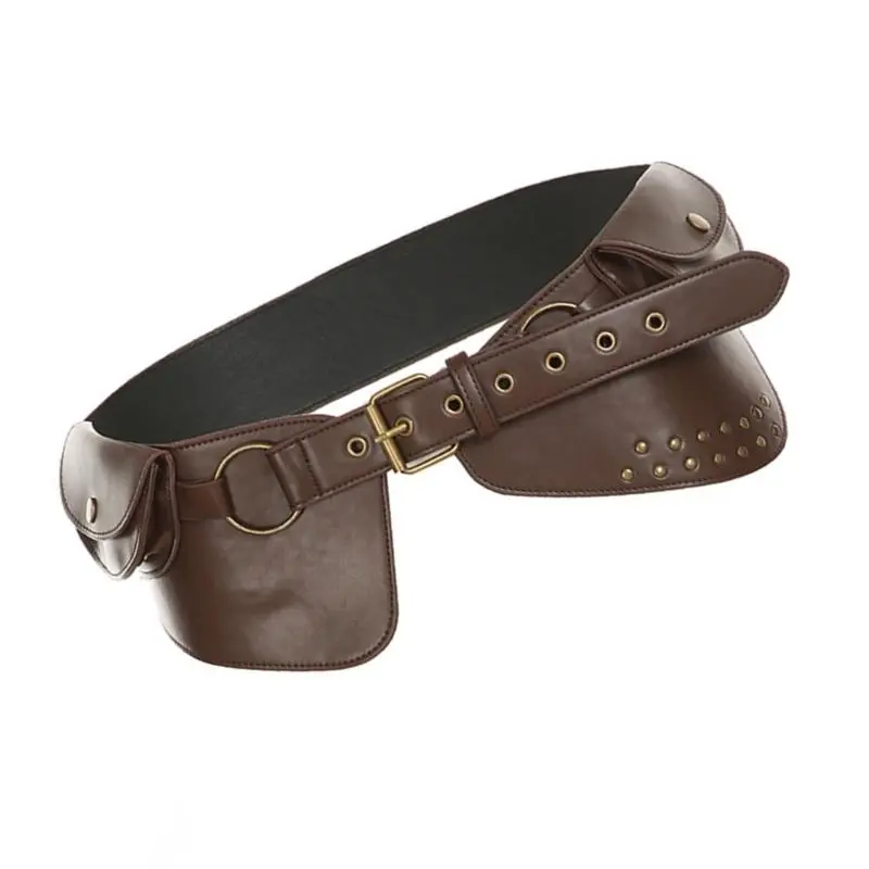 652F 2000s Corset Belt Women Decorative Belt for Pants Dress Rivet Studded Cincher Belt Fashion Fanny Belt for Everyday Use