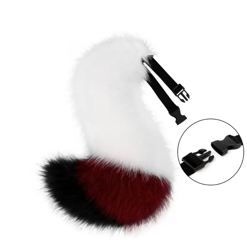 652F Realistic Cats Ears Hairband and Tail Plush Set for Cosplay Role Play and Photography Props