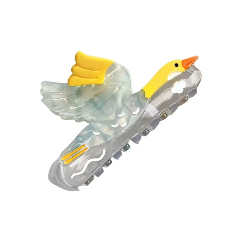 652F Stylish Wild Gooses Acetate Hair Claw Clip Unique Designs Women's Hair Accessory for Daily Outings and Casual Gatherings