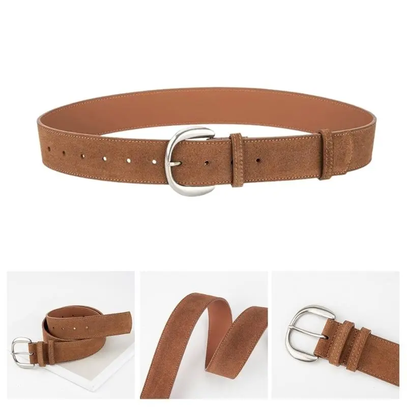 652F Stylish Ladies Leather Belt Comfortable Stretch Waistband Versatiles Waist Belt for Women Featuring