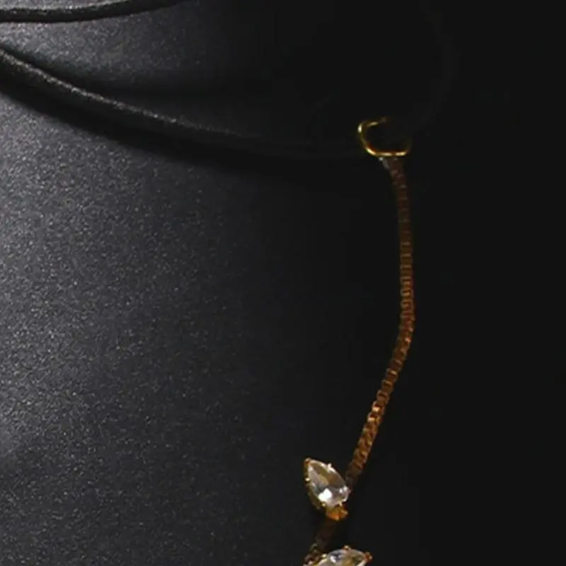 652F Bohemian Leaf Pendant Forehead Chain Cosplay Party Headpiece Bridal Wedding Ceremony Forehead Jewelry