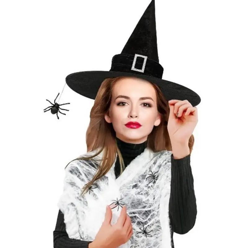 39BB Adult Size Halloween Hat Magical Themed Long Witch Hat Colorful Witch Hat