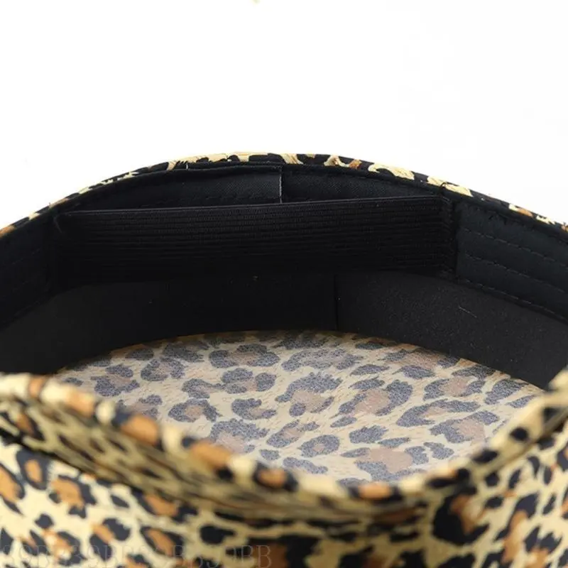 39BB Leopard Print Bridal Hat Captain Hat for Photography Carnivals Cocktail Parties