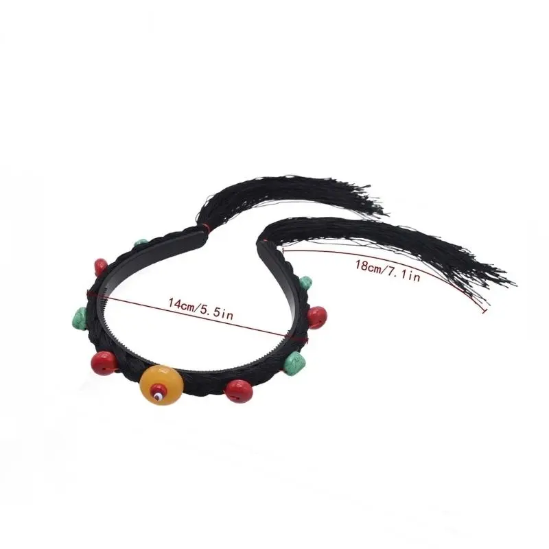 652F Simulation Wigs Headband for Women Chinese Tibetan Hair Hoop Music Festivals Photography Proms Party Headpieces