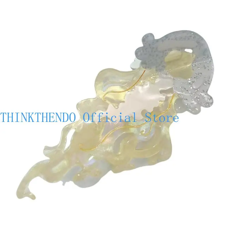 652F Popular Shark Hair Claw Clip for Women Acetate Hair Clamp Nonslip Hair Jaw Clip for Female Various Hairstyles Daily Use