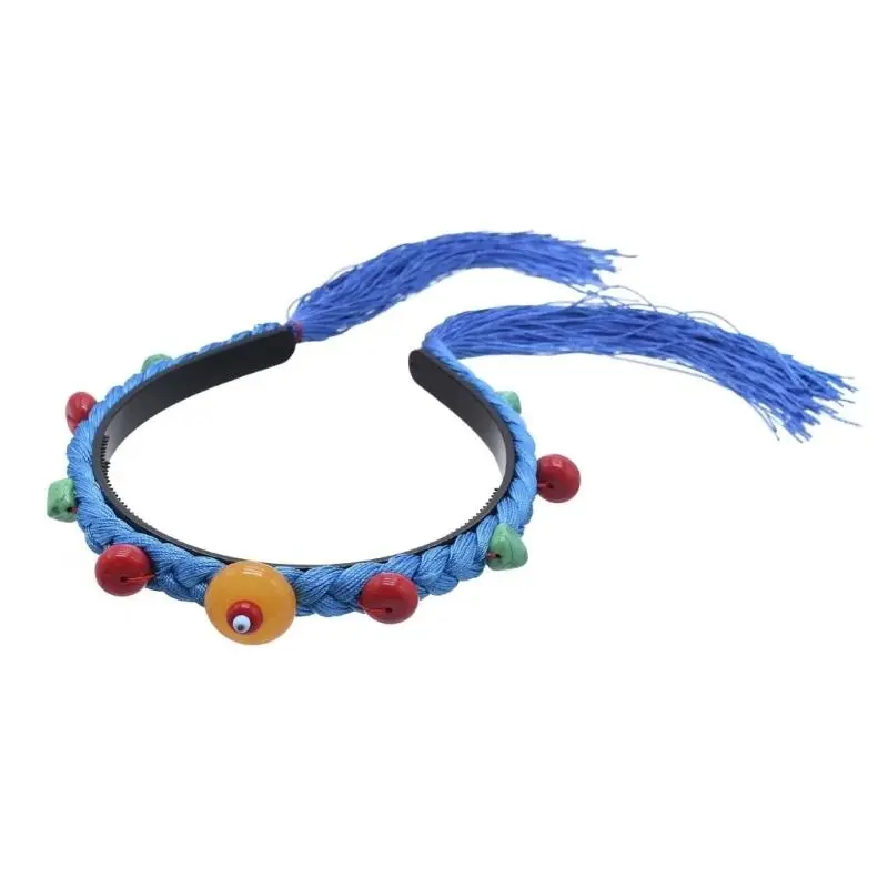 652F Simulation Wigs Headband for Women Chinese Tibetan Hair Hoop Music Festivals Photography Proms Party Headpieces