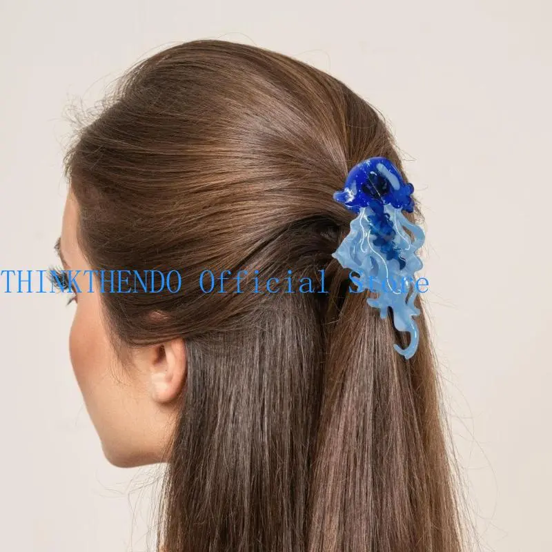 652F Popular Shark Hair Claw Clip for Women Acetate Hair Clamp Nonslip Hair Jaw Clip for Female Various Hairstyles Daily Use