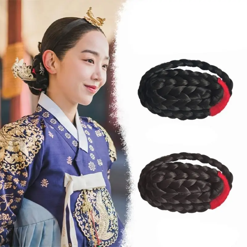 652F Durability Korean Braided Hairpiece Elegant Twisted Hair Bun Professionals for Everyday Use