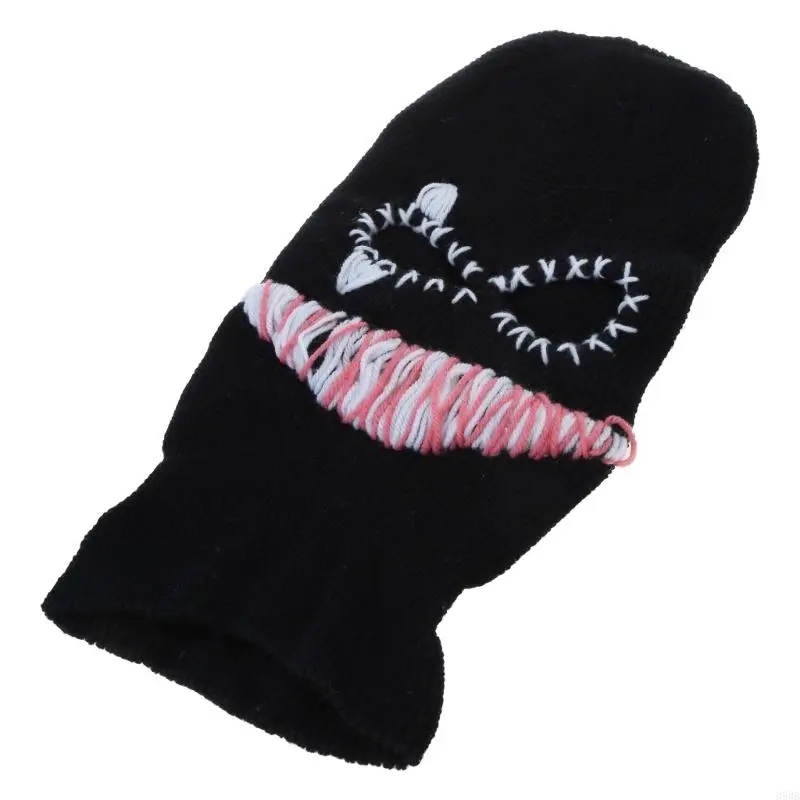Halloween Knitted Balaclava  for Women Men Beanie Hat Handmade Crochet Winter Hat Girls Hooded Hat for Riding Skiing