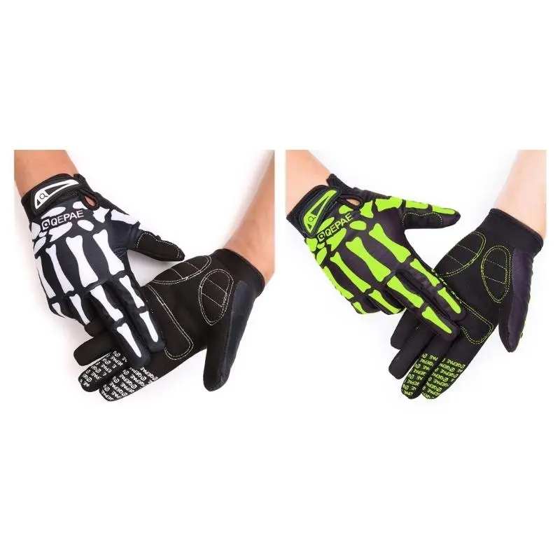 652F 1pair Winter Adult Thicken Gloves Adult Windproof Wear-Resistant Gloves with Claw Skeleton Pattern Halloween Mitten