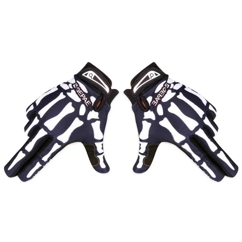 652F 1pair Winter Adult Thicken Gloves Adult Windproof Wear-Resistant Gloves with Claw Skeleton Pattern Halloween Mitten