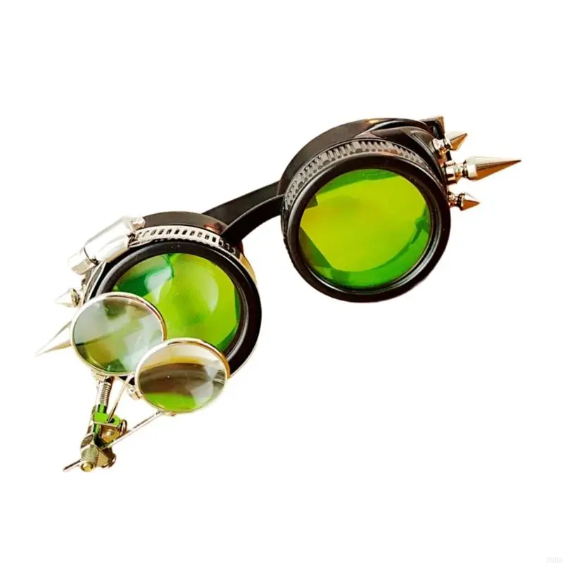 652F Steampunk Glasses Gothic Steampunk Goggles Halloween Cosplay Goggles Steampunk Costume Accessories for Theme Party