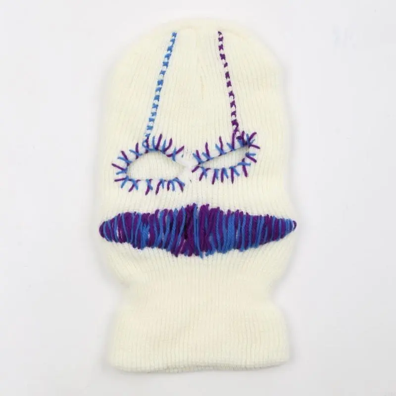 652F Balaclava Distressed Halloween Balaclava Funny Balaclava Face Mask Scary Balaclava Hooded Party Hat Knitted Hat