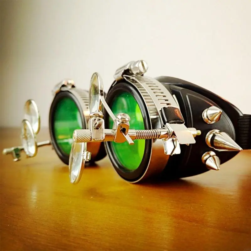 652F Steampunk Glasses Gothic Steampunk Goggles Halloween Cosplay Goggles Steampunk Costume Accessories for Theme Party