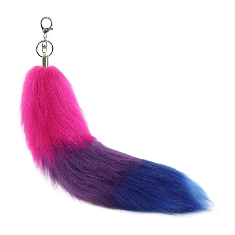 652F Foxes Tail Keychain Faux Furs Foxes Tail Keyring Soft Furry Bag Hangings Charm Pendant Key Handbag Pendant Accessorise