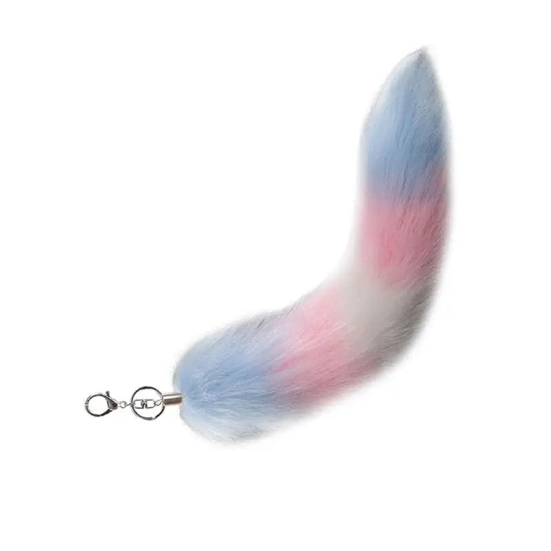 652F Foxes Tail Keychain Faux Furs Foxes Tail Keyring Soft Furry Bag Hangings Charm Pendant Key Handbag Pendant Accessorise