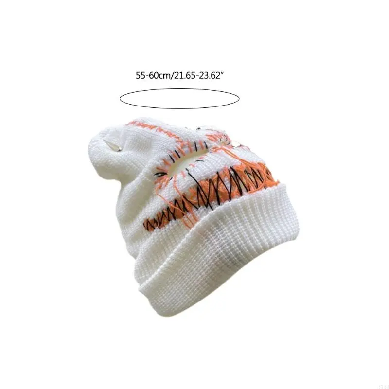 652F Balaclava Distressed Halloween Balaclava Funny Balaclava Face Mask Scary Balaclava Hooded Party Hat Knitted Hat