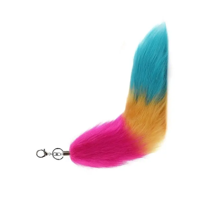 652F Foxes Tail Keychain Faux Furs Foxes Tail Keyring Soft Furry Bag Hangings Charm Pendant Key Handbag Pendant Accessorise