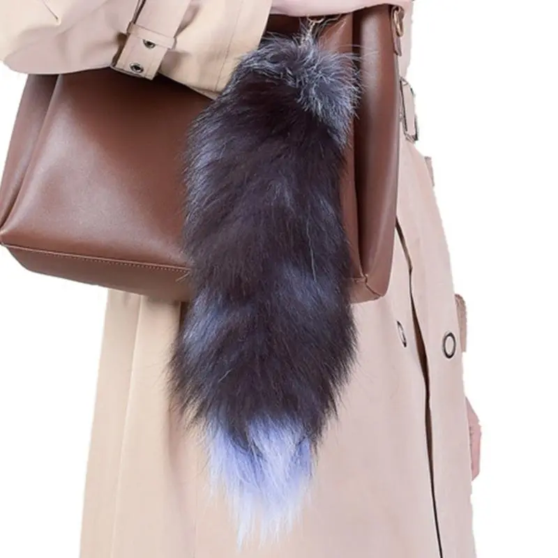652F Long Animal Tail Keychain Plush Tail Charm Key Holder Keyring Pendant Pendant Purse Bag Charm for Handbag Backpacks
