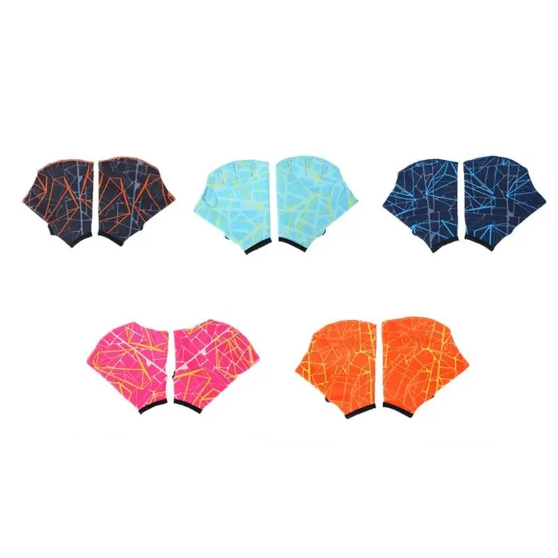 39BB Water Aerobics Swimming Webbed Gloves with Fashion Print for Swimming Pool and Beach Adult Various Water Activity Use