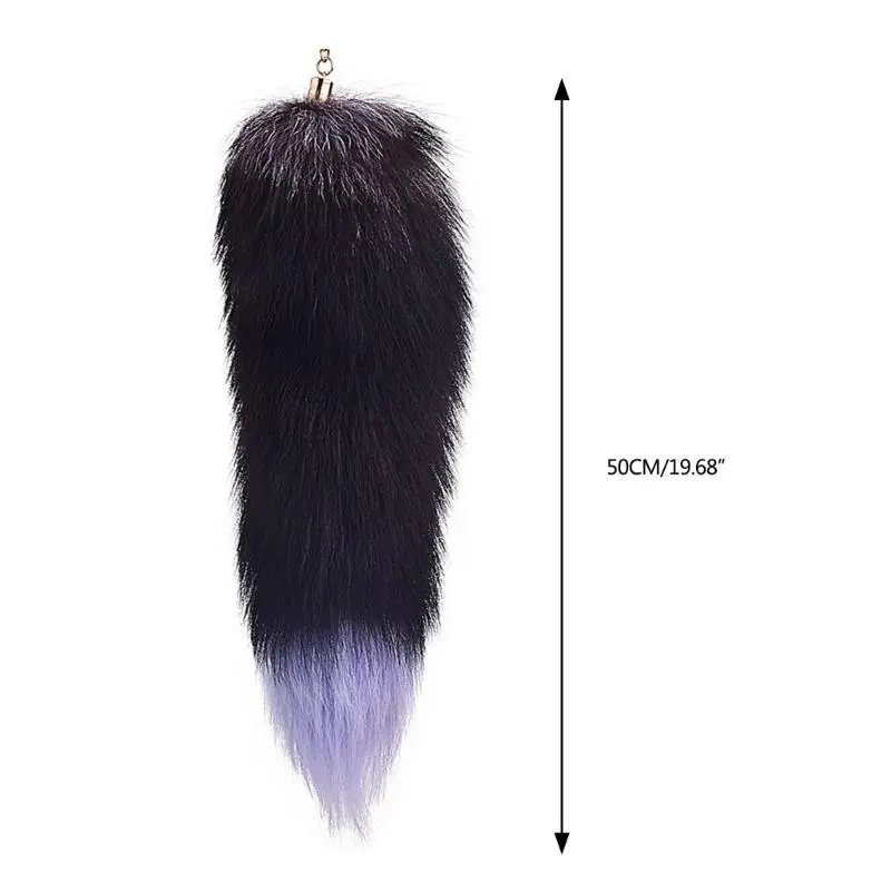 652F Long Animal Tail Keychain Plush Tail Charm Key Holder Keyring Pendant Pendant Purse Bag Charm for Handbag Backpacks
