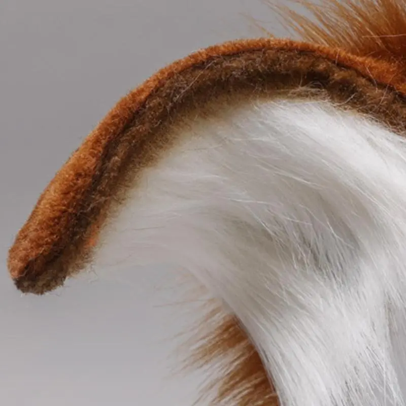 Cosplay Furry Animal Dog Ears Hair Hoop Handmade Costume Cosplay Long  Headpiece for Halloween Party Decoration