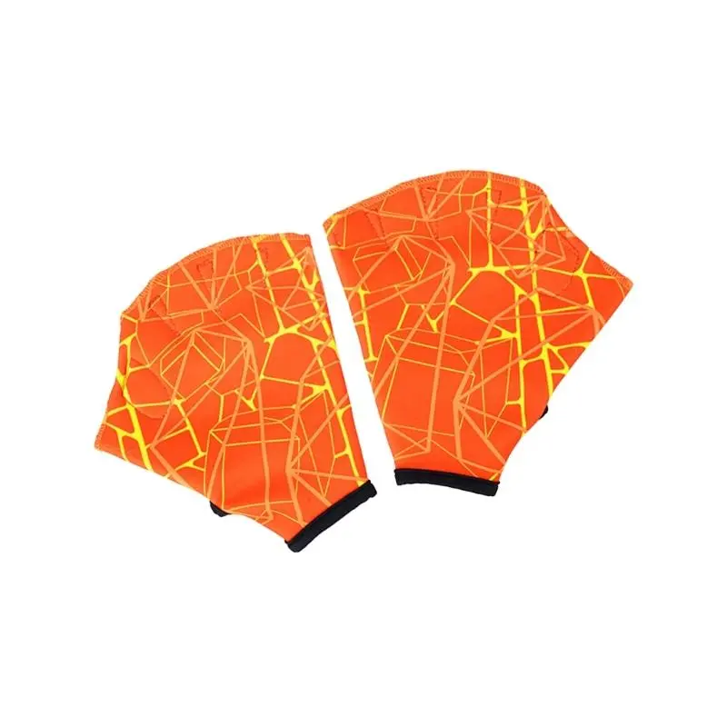 39BB Water Aerobics Swimming Webbed Gloves with Fashion Print for Swimming Pool and Beach Adult Various Water Activity Use
