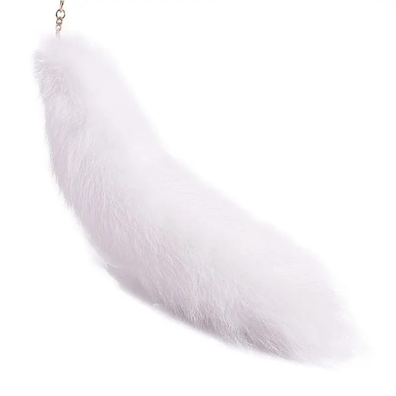 652F Long Animal Tail Keychain Plush Tail Charm Key Holder Keyring Pendant Pendant Purse Bag Charm for Handbag Backpacks