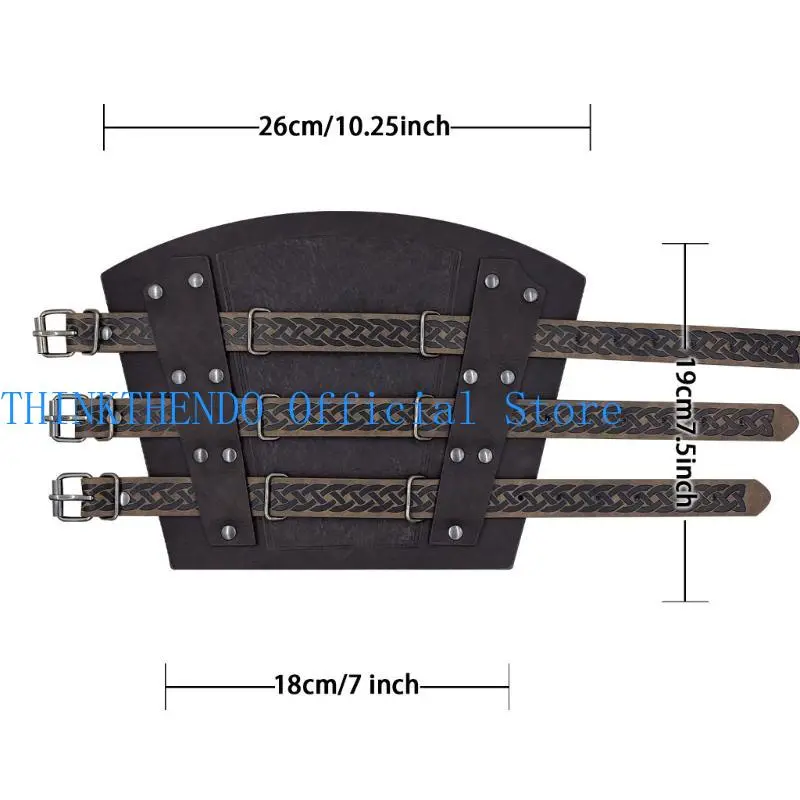 652F 2pack Adjustable PU Leather Wristband Role Playing Arm Guard Comfortable for Knights and Medieval Gatherings