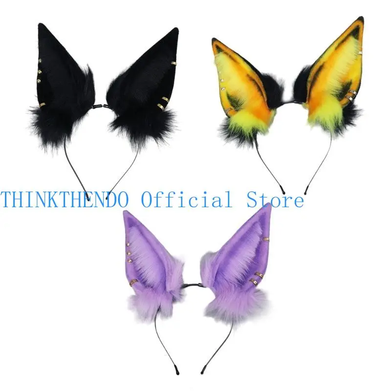 652F Artificial Mythical Ear Headband Cosplay Costume Hairhoop Masquerades Party Hairband Anime Headwear Role Play Accessory