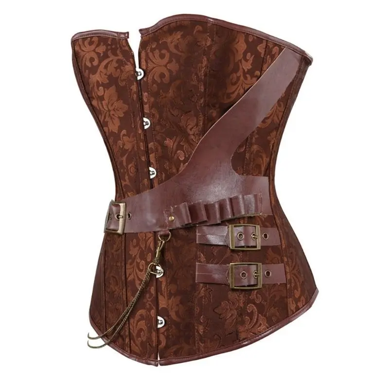 652F Laceup Corset Tanks Tops for Women French Shapewear Laceup Back Tied Waist Trainer Vintage Victorian Bustier Cincher