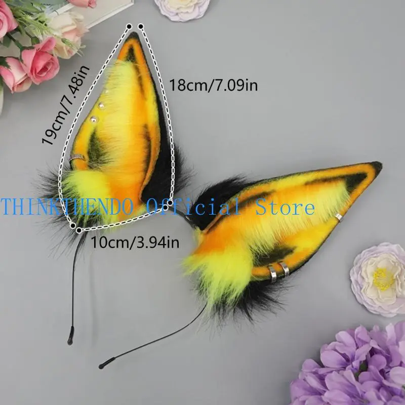 652F Artificial Mythical Ear Headband Cosplay Costume Hairhoop Masquerades Party Hairband Anime Headwear Role Play Accessory