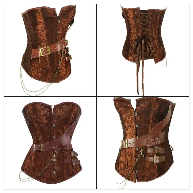 652F Laceup Corset Tanks Tops for Women French Shapewear Laceup Back Tied Waist Trainer Vintage Victorian Bustier Cincher