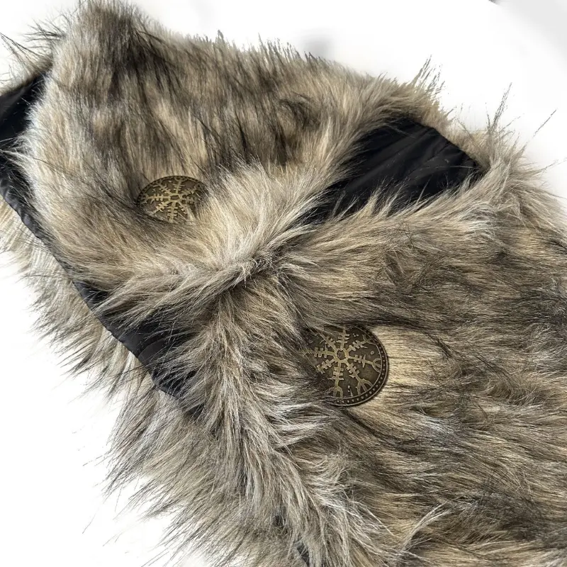 652F Medieval Furry Shawl Medieval Furry Shoulder Wrap Collar Medieval Furry Mantle Costume for Halloween Cosplay LARP Event