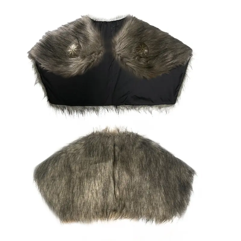 652F Medieval Furry Shawl Medieval Furry Shoulder Wrap Collar Medieval Furry Mantle Costume for Halloween Cosplay LARP Event