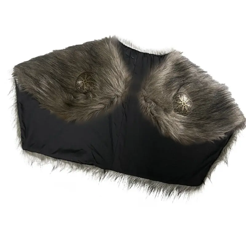 652F Medieval Furry Shawl Medieval Furry Shoulder Wrap Collar Medieval Furry Mantle Costume for Halloween Cosplay LARP Event