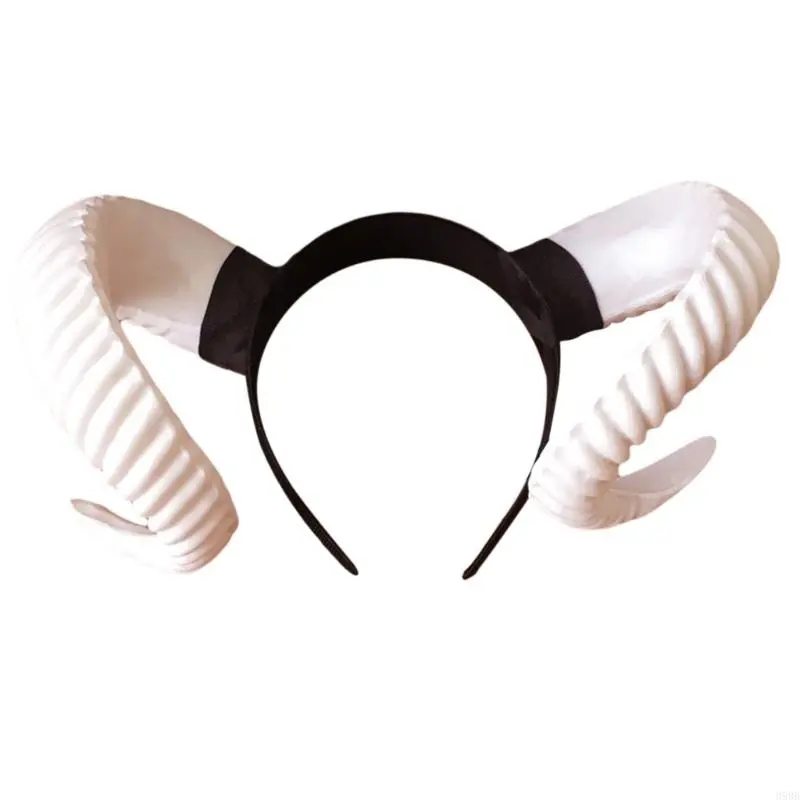 39BB Antelope Headband Halloween Demon Horn Headwear Steampunk Devil Horns Headband Devil Horn Hair Hoop Halloween Tiaras