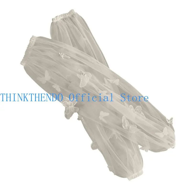 39BB Butterfly Arm Cover Long Sleeve for Bridal Gown Dress Decorative Sleeves Shirt Bishop Sleeve Decorative Long Sleeve