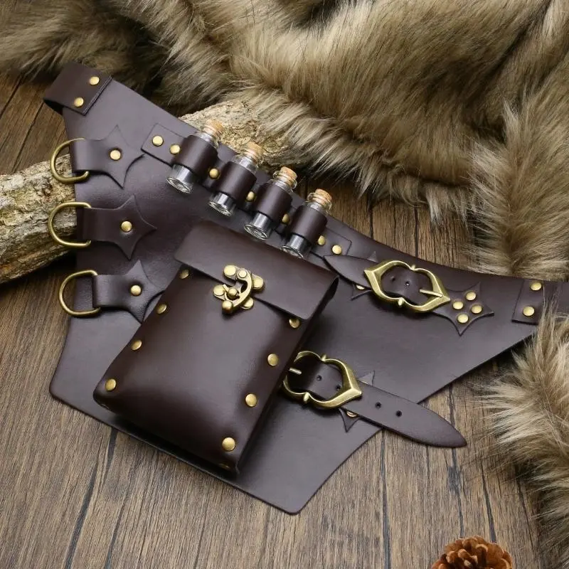 652F Middle Ages Waistband Perfect for Costume Parties Gatherings Cosplay Brown Belt Alchemist Belt Brown Waistband