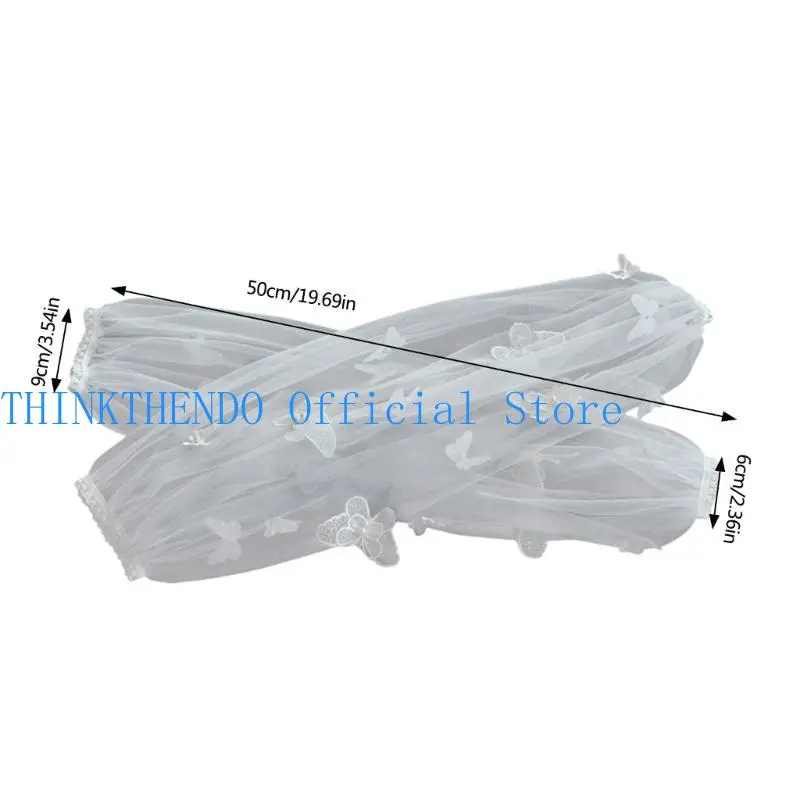 39BB Butterfly Arm Cover Long Sleeve for Bridal Gown Dress Decorative Sleeves Shirt Bishop Sleeve Decorative Long Sleeve