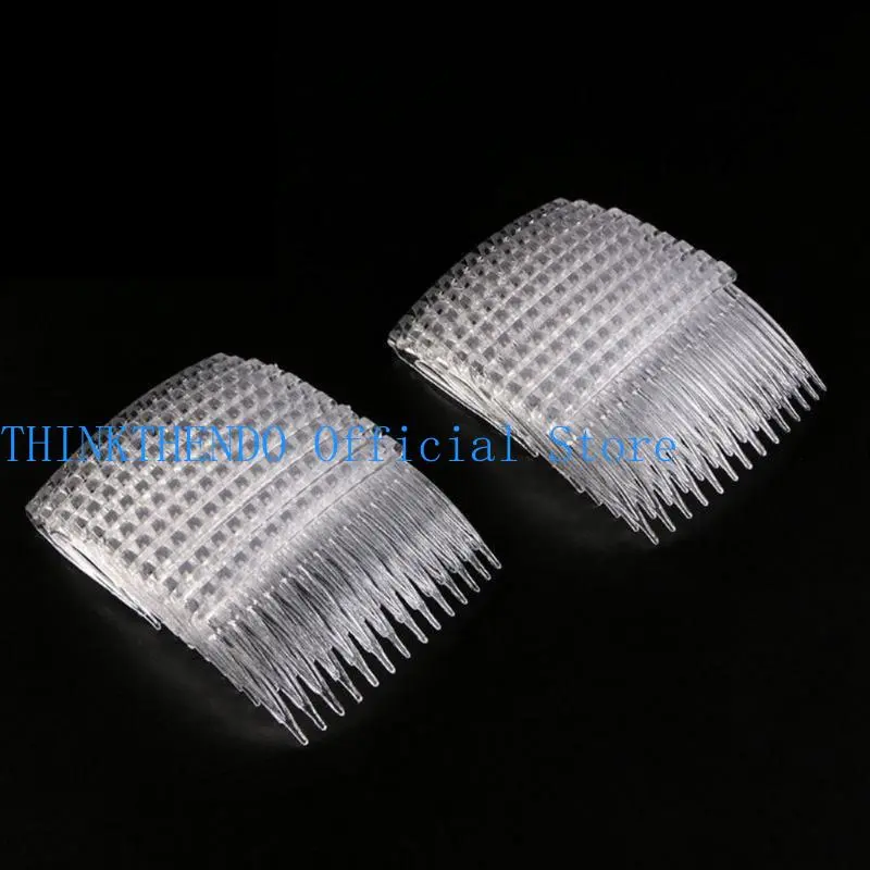 652F Hair Clip Combs Metal Wire Plastic Hair Combs Bridal Wedding Veil Combs with Long Teeth Hairpins Grips Barrettes Clamps