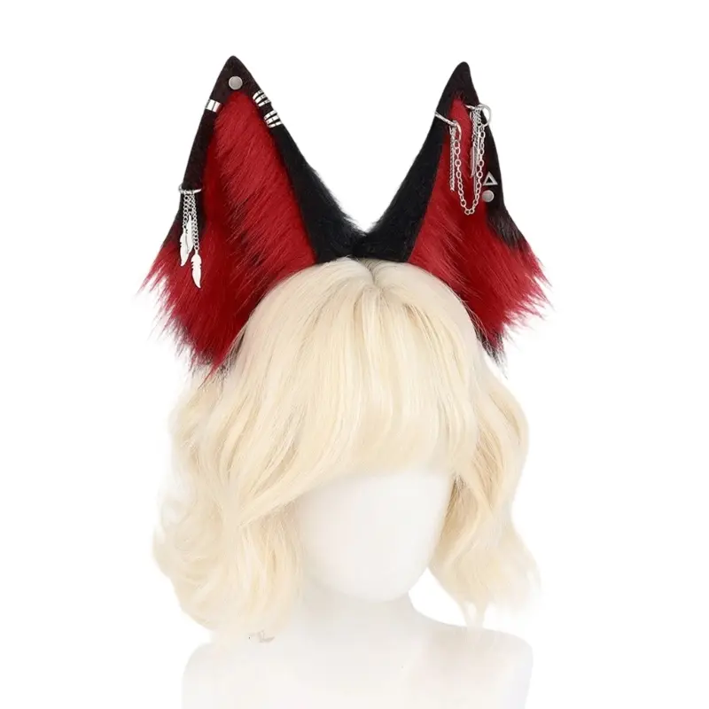652F Animal Ear Hairband Hair Styling Accessory Soft Plush Hairhoop Roleplay Headpiece for Anime Fans and Music Festival