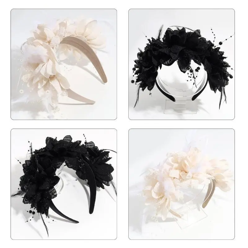 39BB Flower Headbands Bride Flower Crown Wedding Floral Garlands for Stall Market
