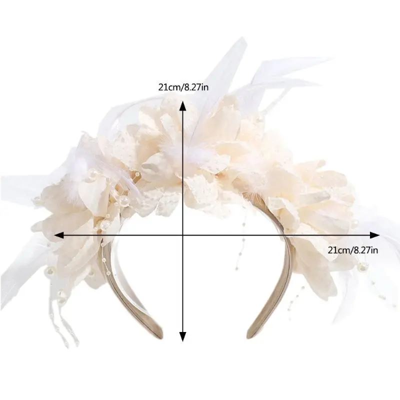 39BB Flower Headbands Bride Flower Crown Wedding Floral Garlands for Stall Market